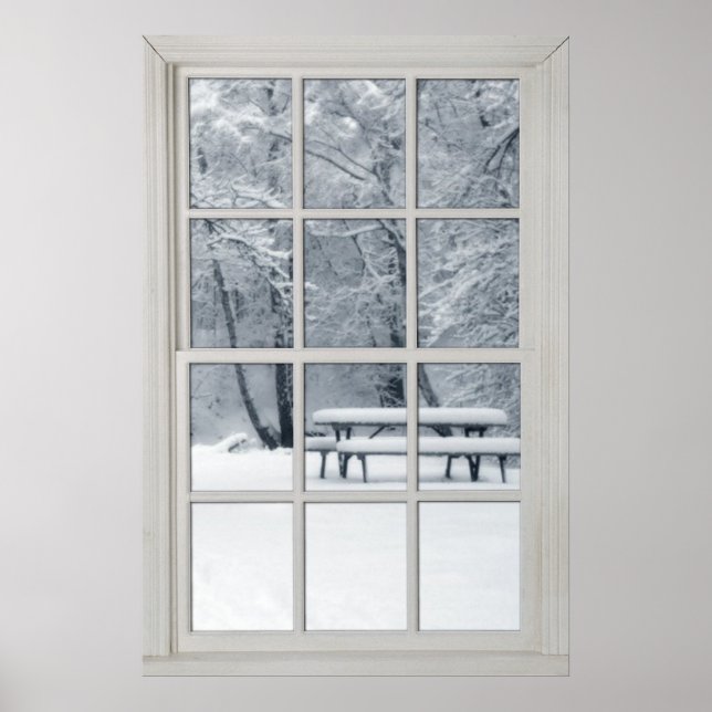 Póster Ventana de Nieve de País Fresca con una Vista (Frente)
