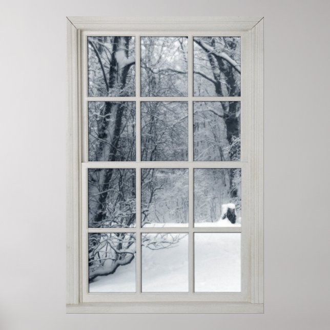 Póster Ventana de Nieve de País Fresca con una Vista (Frente)