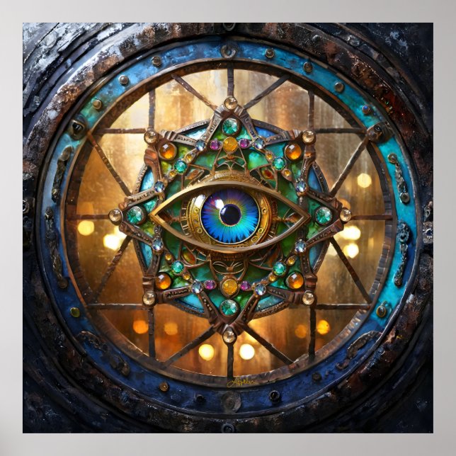 Póster Ventana de ojo de buey rústica Tercer Ojo (Frente)