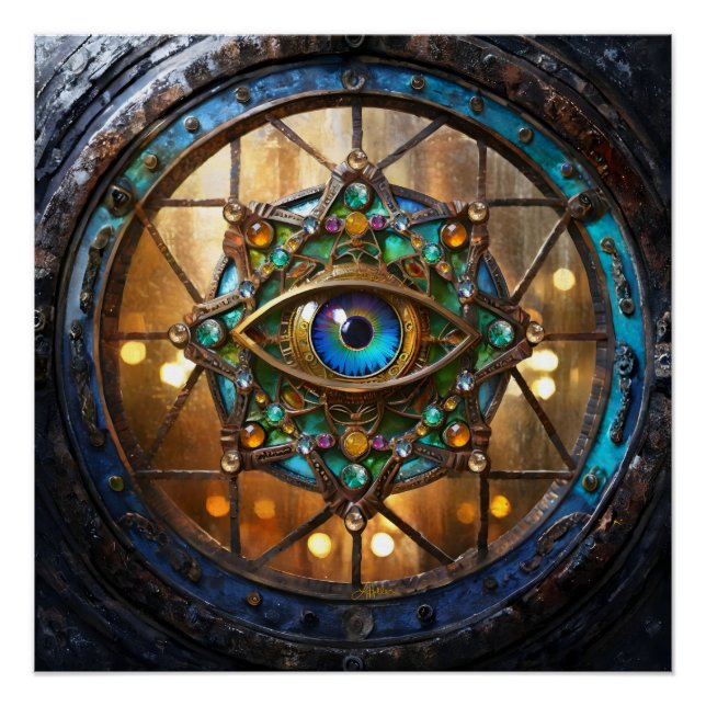 Póster Ventana de ojo de buey rústica Tercer Ojo (Anverso)