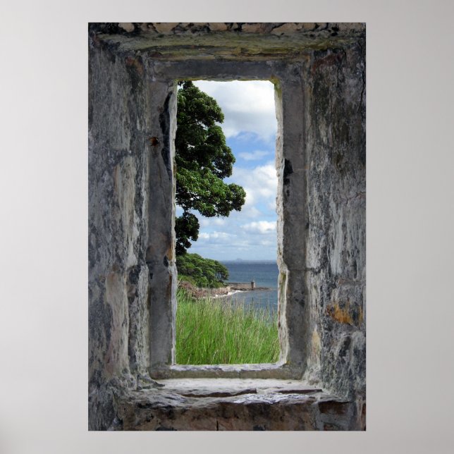 Póster Ventana de piedra con vistas al mar (Frente)