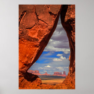 Póster Ventana de roca a Monument Valley, AZ