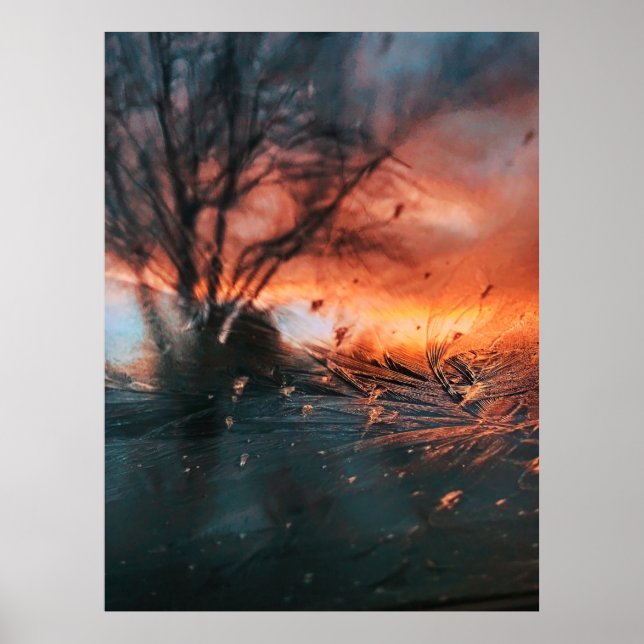 Póster Ventana de vidrio congelada (Frente)