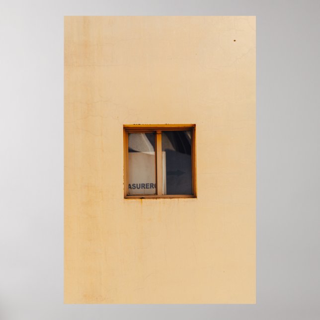PÓSTER VENTANA DE VIDRIO DE MADERA MARRÓN (Frente)