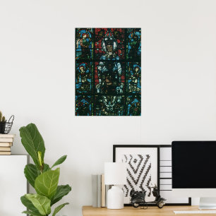 Póster Ventana de vidrio emplomado de iglesia religiosa v