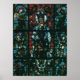 Póster Ventana de vidrio emplomado de iglesia religiosa v
