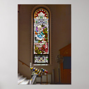 Póster Ventana de vidrio emplomado de St. Fidelis, Victor