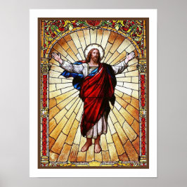 Póster Ventana de vidrio manchado CHRIST