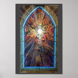 Póster Ventana de vidrio manchado de la iglesia