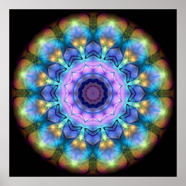 Póster Ventana de vidrio manchado Lilac (Frente)