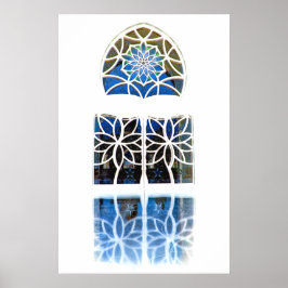 Póster Ventana de vuelo de la mezquita 1 blanco