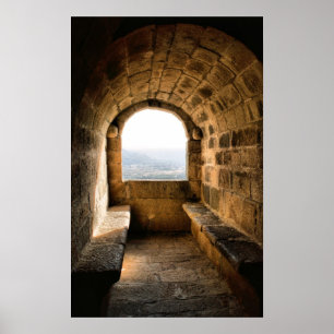 Póster Ventana del castillo de Monterrey, Verin (España)