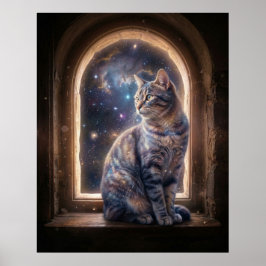 Póster Ventana Estelar del Gato Cósmico