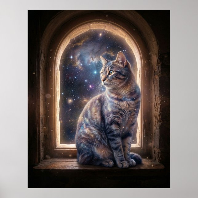 Póster Ventana Estelar del Gato Cósmico (Frente)