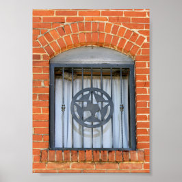 Póster Ventana Estrella de Texas 5 x 7 pulgadas