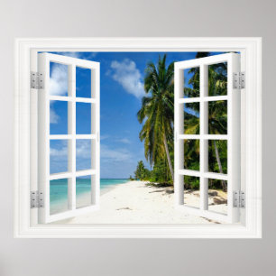 Póster Ventana falsa con tamaños de Personalizado de play