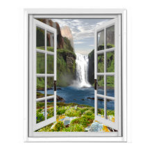 Ventana falsa de efecto de cascada Trompe l'oeil