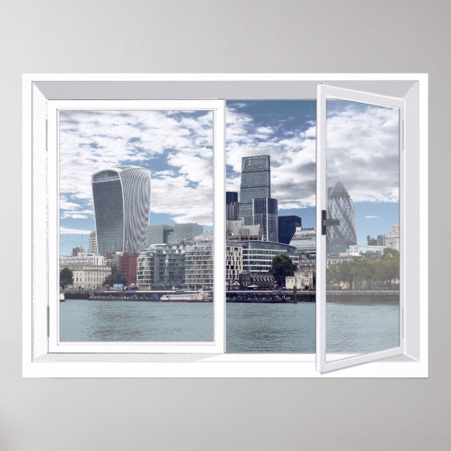 Póster Ventana falsa de London Skyline City (Frente)