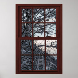Póster Ventana falsa - Ilusión - Winter Woods View 1 of 2