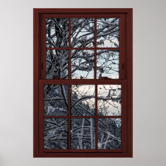 Póster Ventana falsa - Ilusión - Winter Woods View 1 of 2 (Frente)