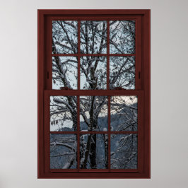 Póster Ventana falsa - Ilusión - Winter Woods View 2 de 2