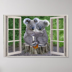 PÓSTER VENTANA FALSA PARA OSITOS KOALA BEBÉS