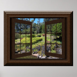 Póster Ventana falsa Poster Pacífico Paisaje tranquilo Ze