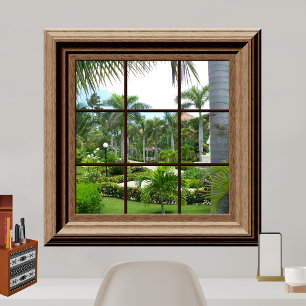 Póster Ventana falsa Ver Paisaje tropical Relajante