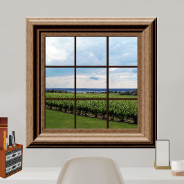 Póster Ventana falsa Vista Escena de viñedos falsos Tranq