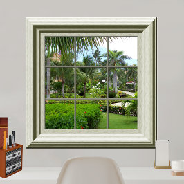 Póster Ventana falsa Zen Paisaje tropical relajante