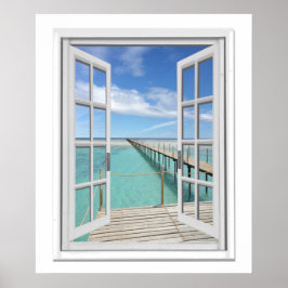 Póster Ventana Faux de Ocean View