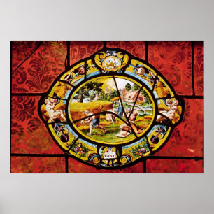 Póster Ventana que representa agosto, de Montigny