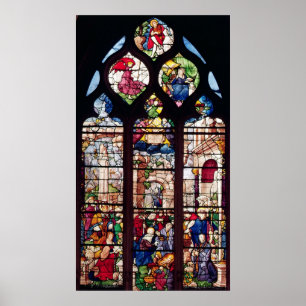 Póster Ventana que representa la natividad