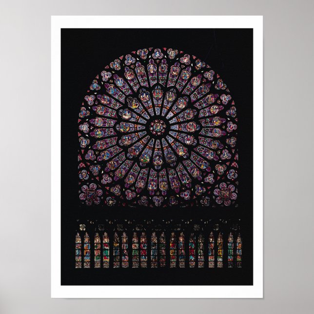 Póster Ventana rosa de traspaso norte que representa la V (Frente)