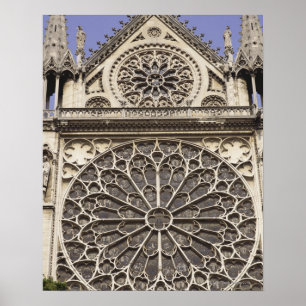 Póster Ventana Rosa sur en la Catedral de Notre Dame en