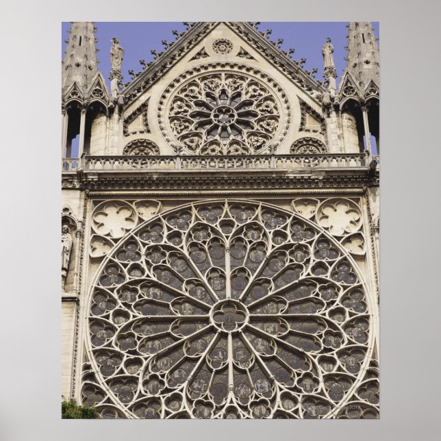 Póster Ventana Rosa sur en la Catedral de Notre Dame en (Frente)