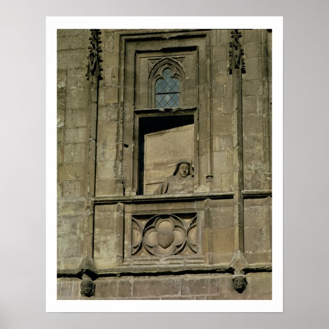 Póster Ventana turbia en la fachada de la entrada con una (Frente)