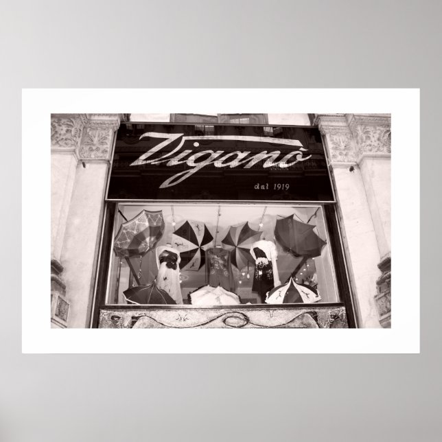 Póster Ventana Ver paraguas (Frente)