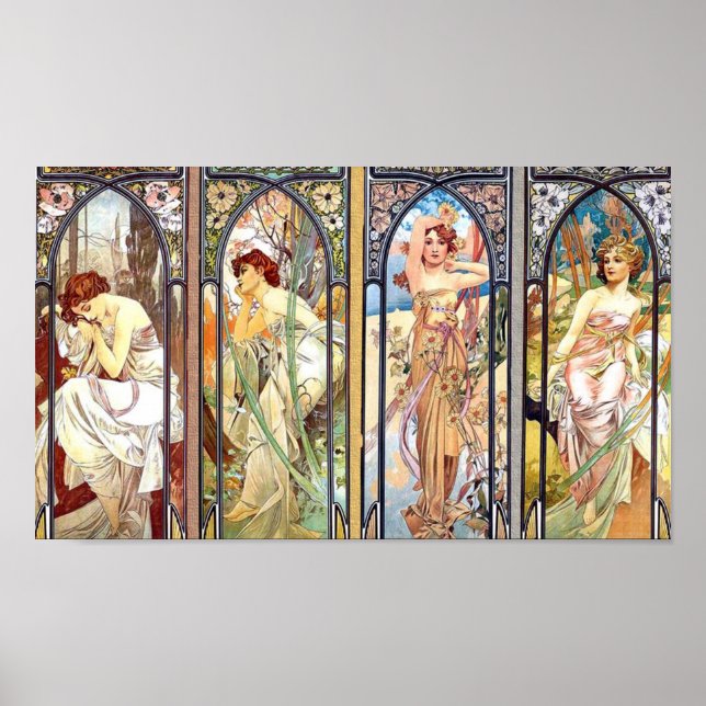 Póster Ventanas Art Nouveau (Frente)