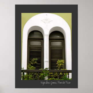 Póster Ventanas de arquitectura española verde de Puerto 