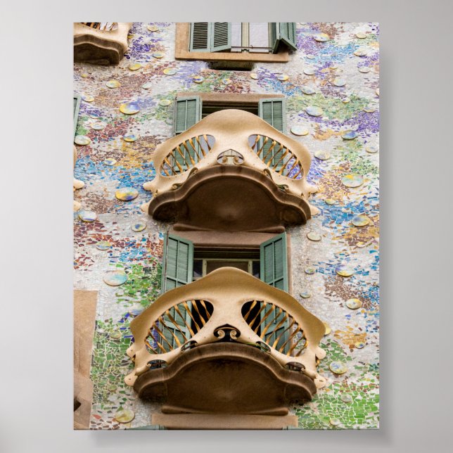 Póster Ventanas de Casa Battló en Barcelona (Frente)