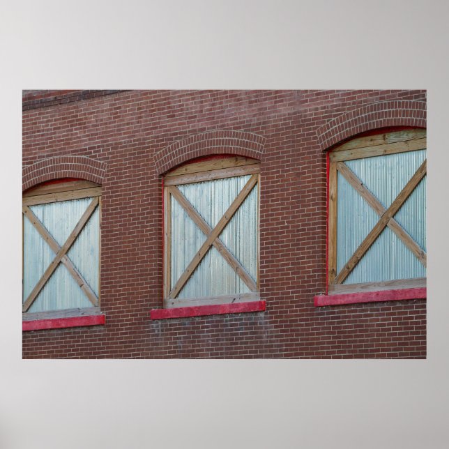 Póster Ventanas de construcción de ladrillos en memoria (Frente)