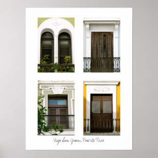 Póster Ventanas del Viejo San Juan, Puerto Rico