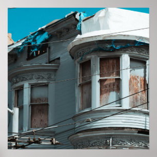Póster Ventanas Desgastadas por el Clima