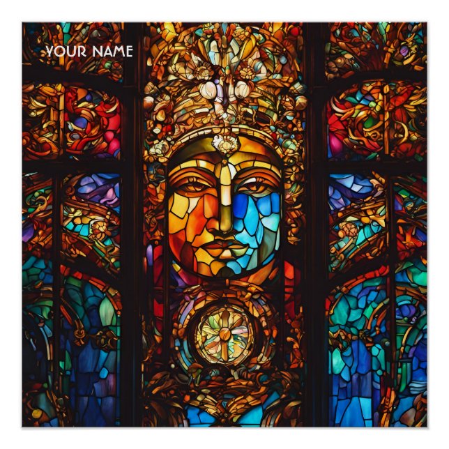 Póster Ventanilla de vidrio manchado suave (Anverso)