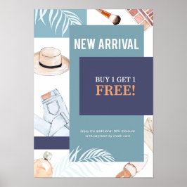 Póster Ventas de la moda acuarela