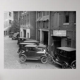 Póster Ventas y servicio de automóviles, 1926. Foto antig