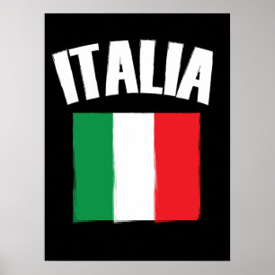Póster Ventilador de la bandera italiana de Italia