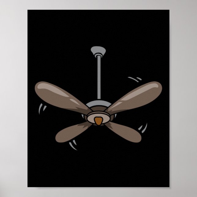Póster Ventilador De Techo De Halloween Disfrazado Gracio (Frente)