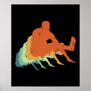 Póster Ventilador del atleta olímpico retro de larga tray